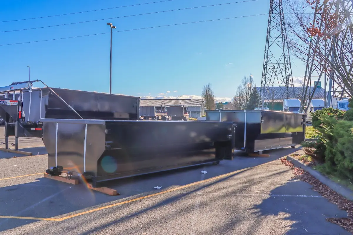 Roll-off dumpster ready for waste disposal at job site for Cleanout Dumpster Rental in Montrose-Ghent